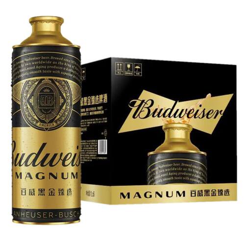 国产百威黑金臻选1L6桶整箱装Budweiser批发高端啤酒高度聚会聚餐