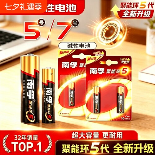 南孚5号碱性电池聚能环5代