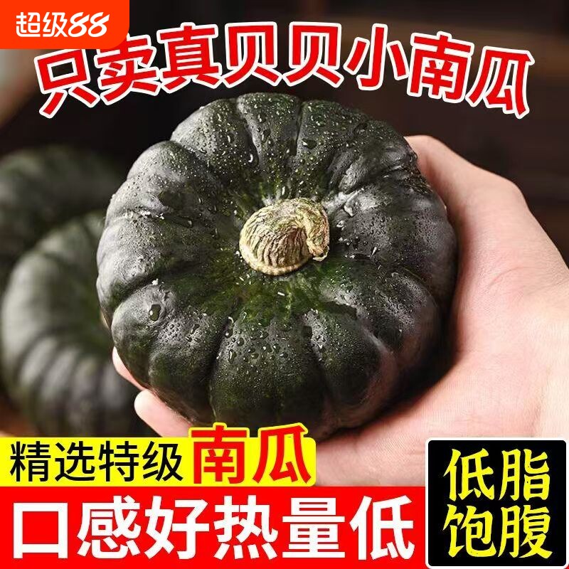 正宗贝贝南瓜新鲜农家自种婴儿辅食现摘板栗味老南瓜小南瓜包邮