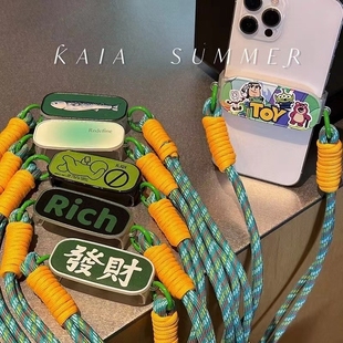 可拆卸手機(jī)殼背夾斜挎可背帶掛繩防摔ins卡通斜跨長繩鏈條萬能通用手機(jī)小清新網(wǎng)紅可愛小眾防丟掛件女款 愛心