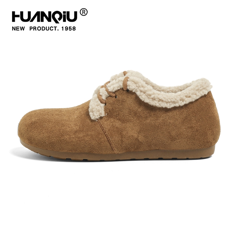 环球复古勃肯鞋女款2025秋季新款雪地靴加绒保暖毛毛博肯棉鞋圆头