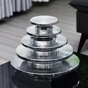 尚品陶艺铝合金转盘双面雕塑转台泥塑手办模型转盘裱花台蛋糕手轮