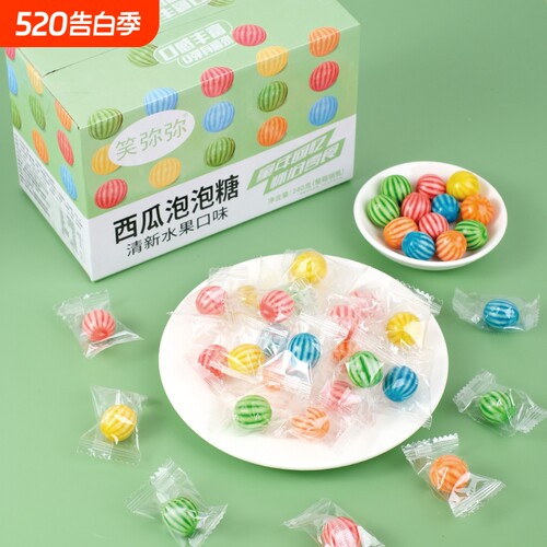 西瓜泡泡糖儿童盒装口香糖8090后怀旧儿时糖果零食经典水果多种