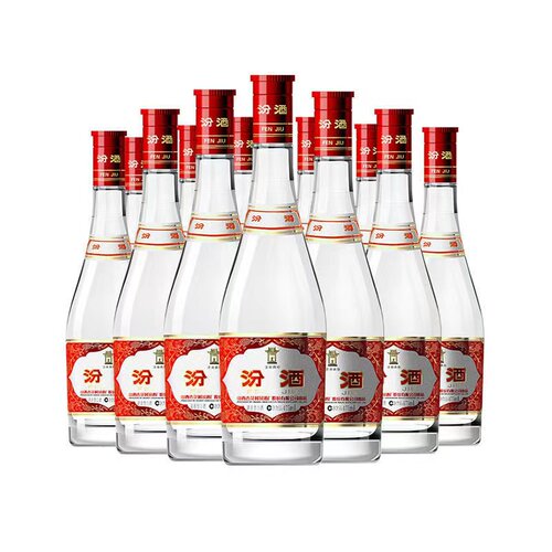 汾酒 红盖玻汾清香型白酒42度475ml*12瓶 京东配送