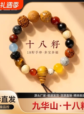 九华山文玩好物十八子菩提旅游纪念男女款手串盘灵隐多宝手串佛