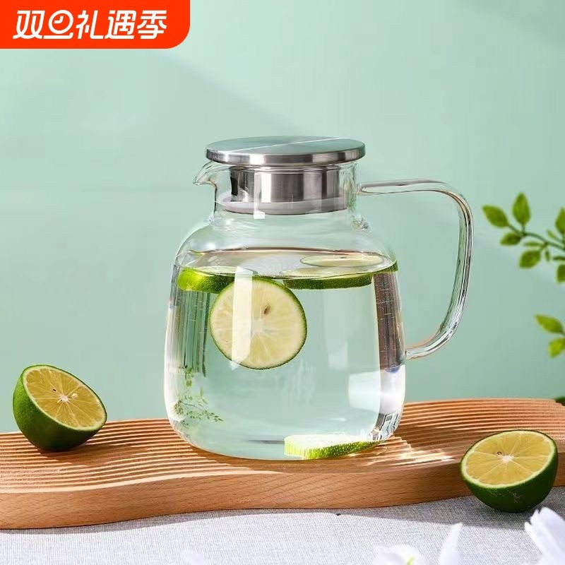 家用耐高温冷水壶大容量玻璃凉水壶冷泡茶壶白开水杯装水扎壶套装