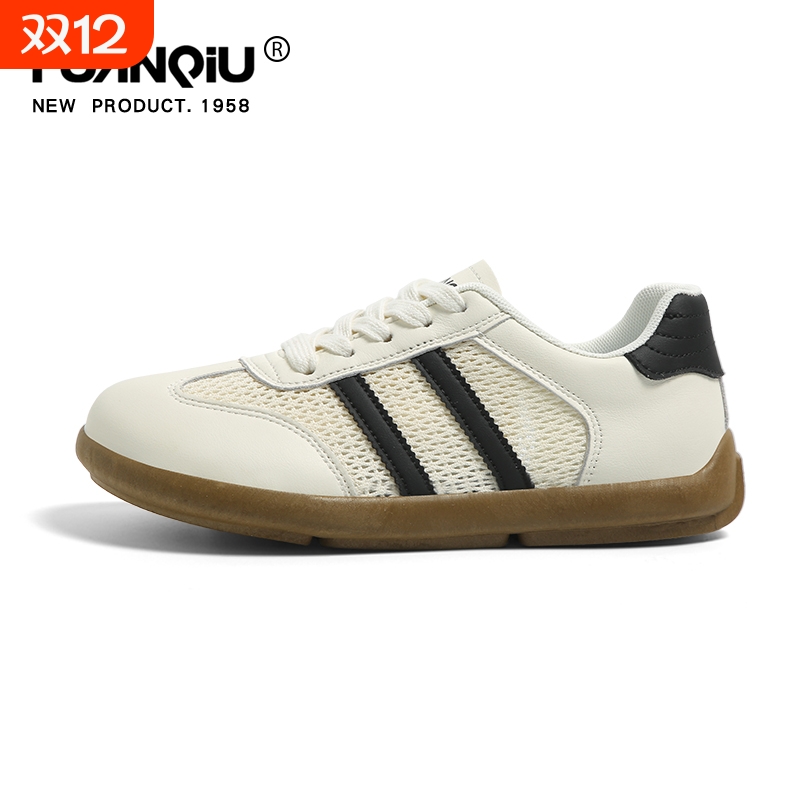 环球网面透气德训鞋女2025新款春夏爆款舒适软底圆头女鞋时尚板鞋