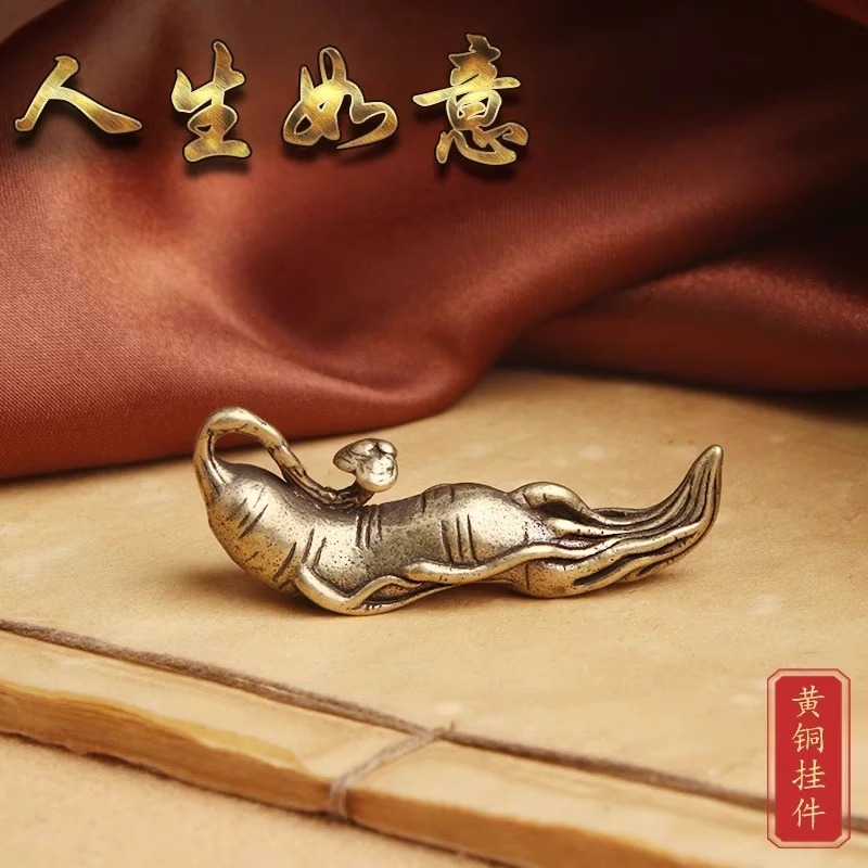 人生如意铜器文房四宝创意笔架笔搁摆件茶宠书法书画文化文具用品