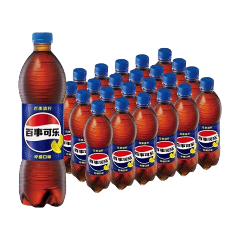 百事可乐全新包装清柠味可乐600ml*24瓶整箱聚会出品批发汽水柠檬图片