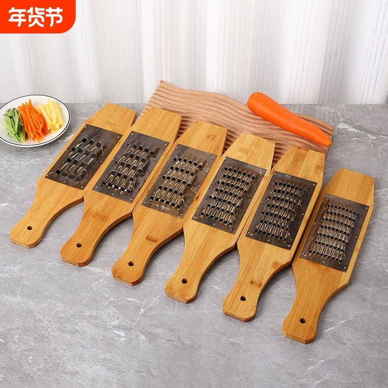 多功能切丝神器刨丝器14号16号不锈钢加厚铜片竹板不伤手厨房蔬菜