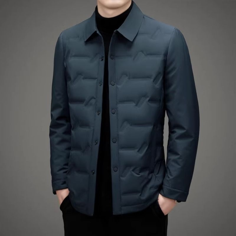 欧洲站新款冬季羽绒服男士休闲短款上衣商务休闲男士外套爸爸装