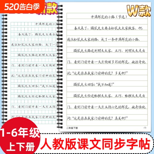 2025年新款人教版小学一二三四五六年级上下册语文课本同步练字帖W款部编版作文格横线格写字帖写字表描红培训教材每日打卡