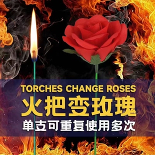 舞台玫瑰花魔术道具变玫瑰花火焰红玫瑰火把浪漫泡妞道具空手出花