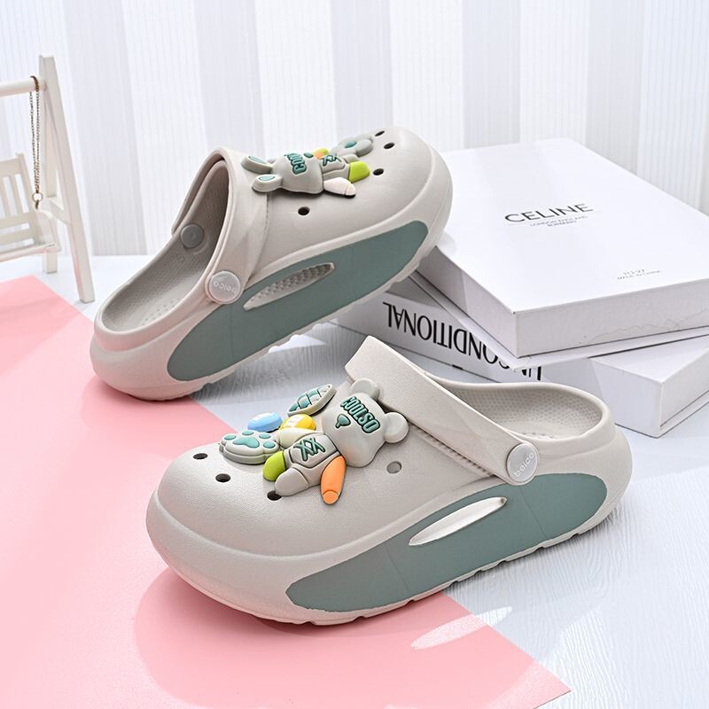 儿童洞洞鞋2025新款夏季外穿防滑男童女童宝宝小孩亲子外穿凉拖鞋