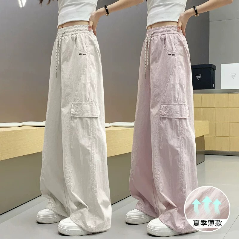女童裤子夏季薄款阔腿裤大童工装夏装2026新款儿童休闲防蚊裤初中图片