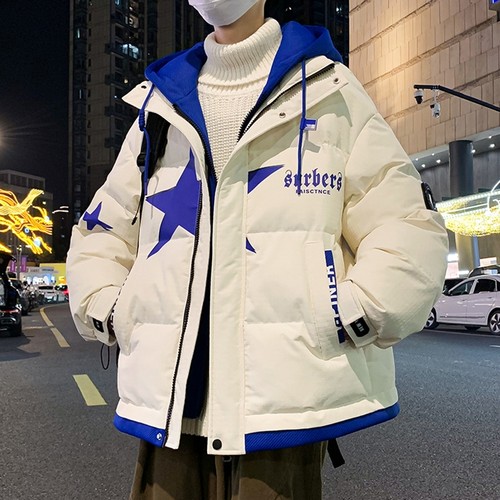 户外羽绒服男冬季港风潮牌宽松假两件冬装外套冬天加厚保暖青少年