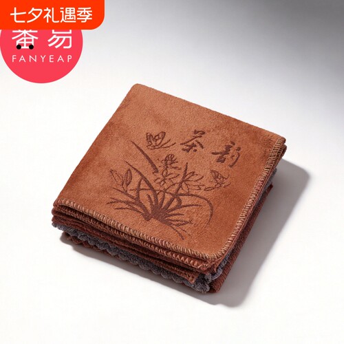 茶巾A2pn700-茶具配件功夫茶布吸水毛巾茶台垫方形茶几桌布抹布