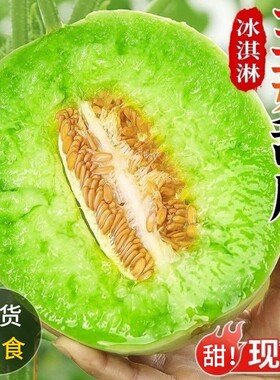 正宗玉菇甜瓜新鲜水果整箱包邮应当季蜜瓜香瓜斤10羊角翡翠冰淇淋