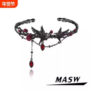 原创设计荆棘系列暗黑甜酷玫瑰乌鸦手镯创意高级感手环高颜值手饰