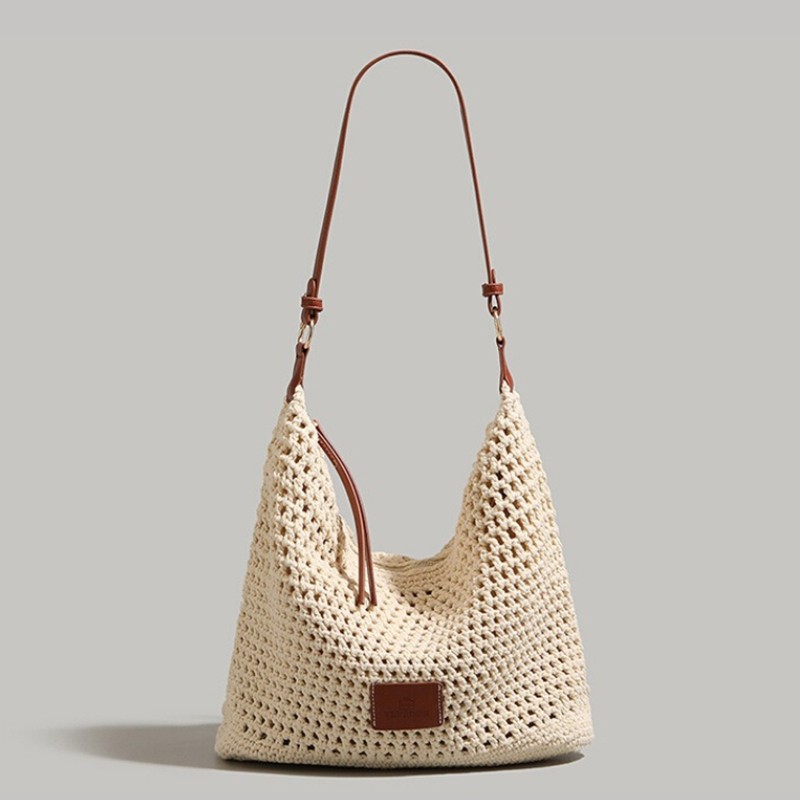 伊布古奇新款2025夏季海边沙滩包包女大容量编织托特包斜挎手提