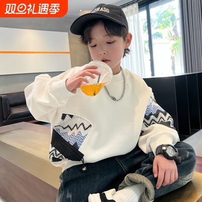 男童加绒卫衣加厚长袖新款