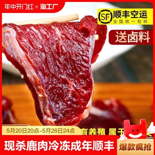 山鲜调新鲜现杀鹿肉梅花鹿肉冷冻鹿腿肉成年鹿排鹿腩顺丰 散养 包邮