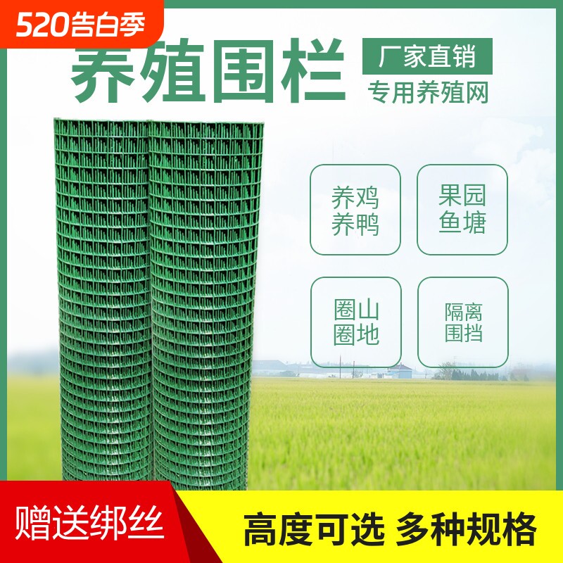 隔离铁丝网养鸡围栏网养殖网围栏护栏绿色绿网耐用铁网格网拦鸡网
