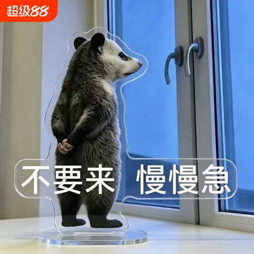 小红书爆款负鼠摆件表情包亚克力立牌创意搞怪桌面装饰送朋友情绪