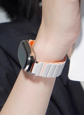 适用小米手环8表带9磁吸硅胶7运动手表6腕带5智能4男女生夏天3替换带nfc新款九代高级透气三四五六七八代创意