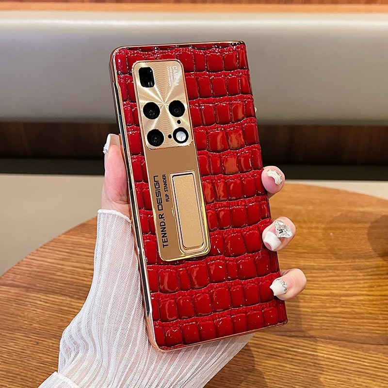 适用于华为x2鎏金亮面鳄鱼铰链壳