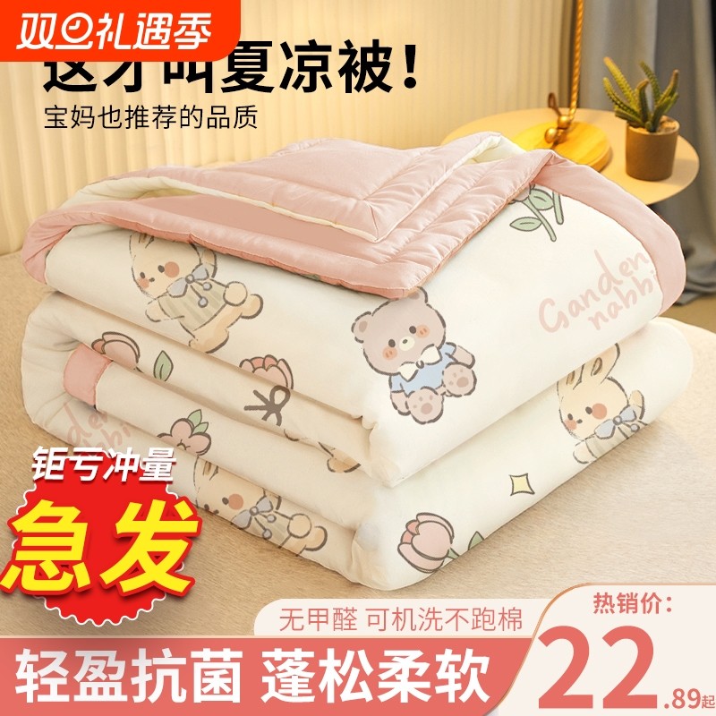 被子春秋被2025四季通用空调被夏被新款可机洗非纯棉儿童单人被芯
