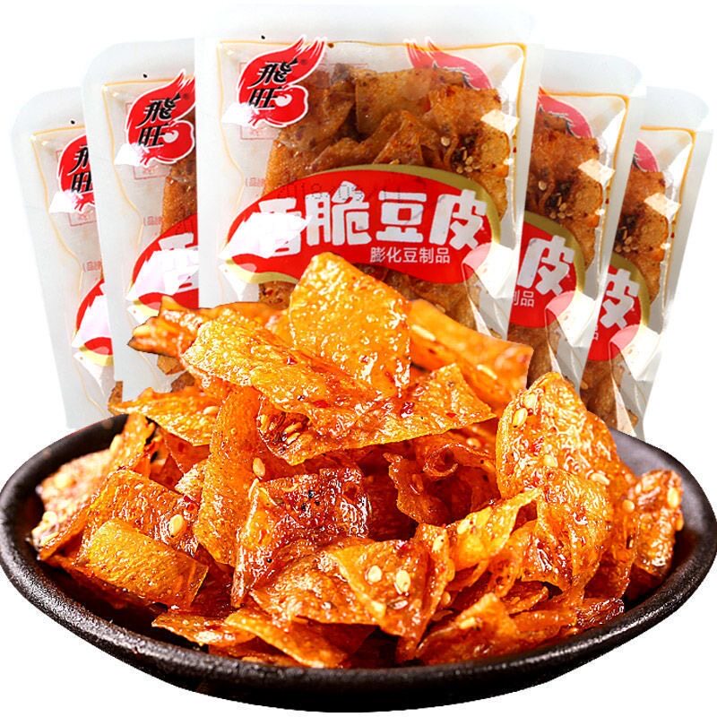 飞旺香脆豆皮辣条麻辣豆腐皮手撕辣片儿时怀旧零食湖南小吃香辣