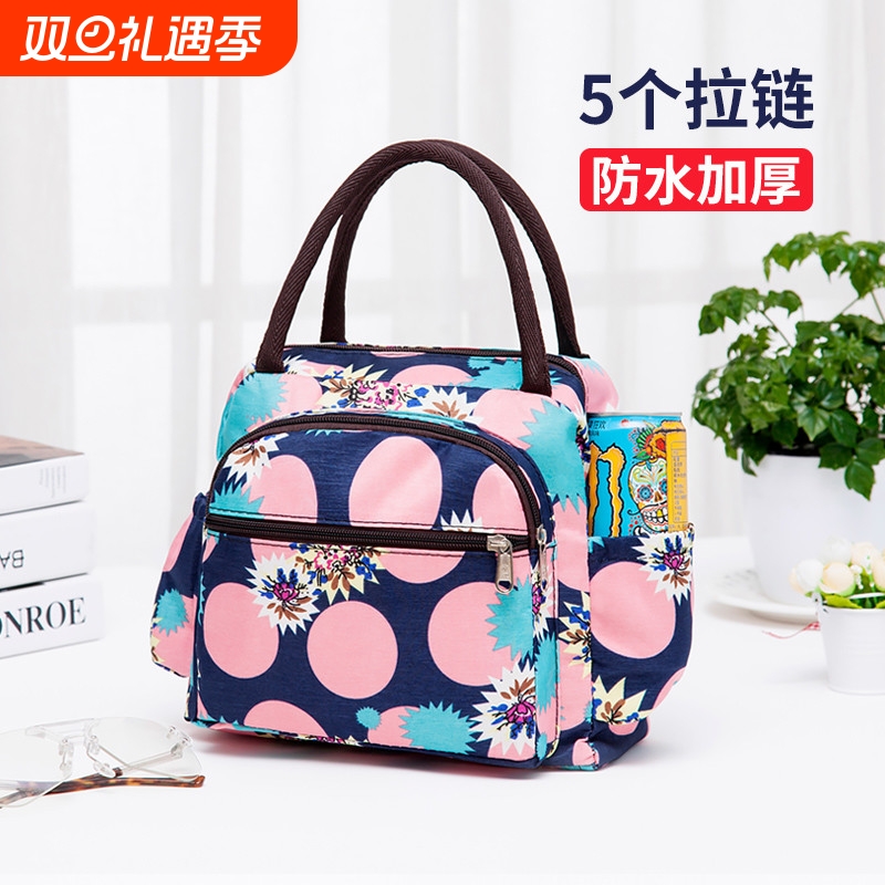 手提包便当饭盒袋新款女包防水妈妈中年上班小布包手拎保温精致