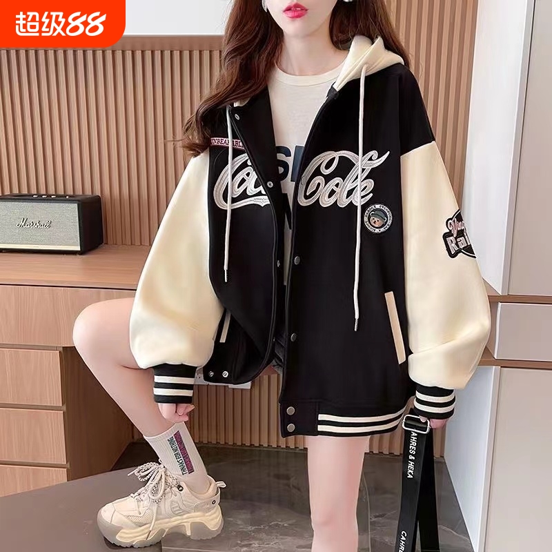女童黑色棒球服春秋穿