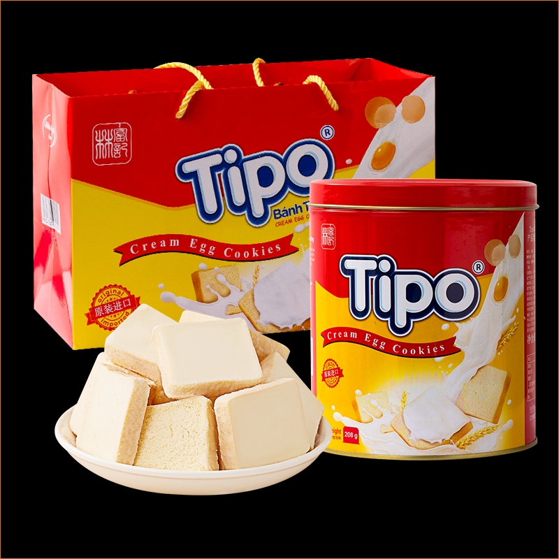 越南Tipo进口面包干罐装喜饼面包片营养早餐饼干伴手礼零食糕点