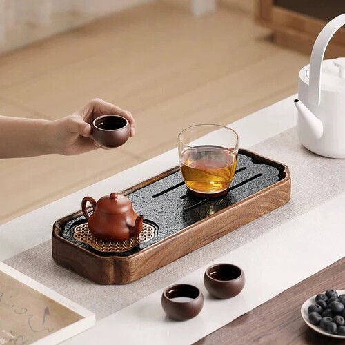 一人用小型茶海胡桃木茶盘