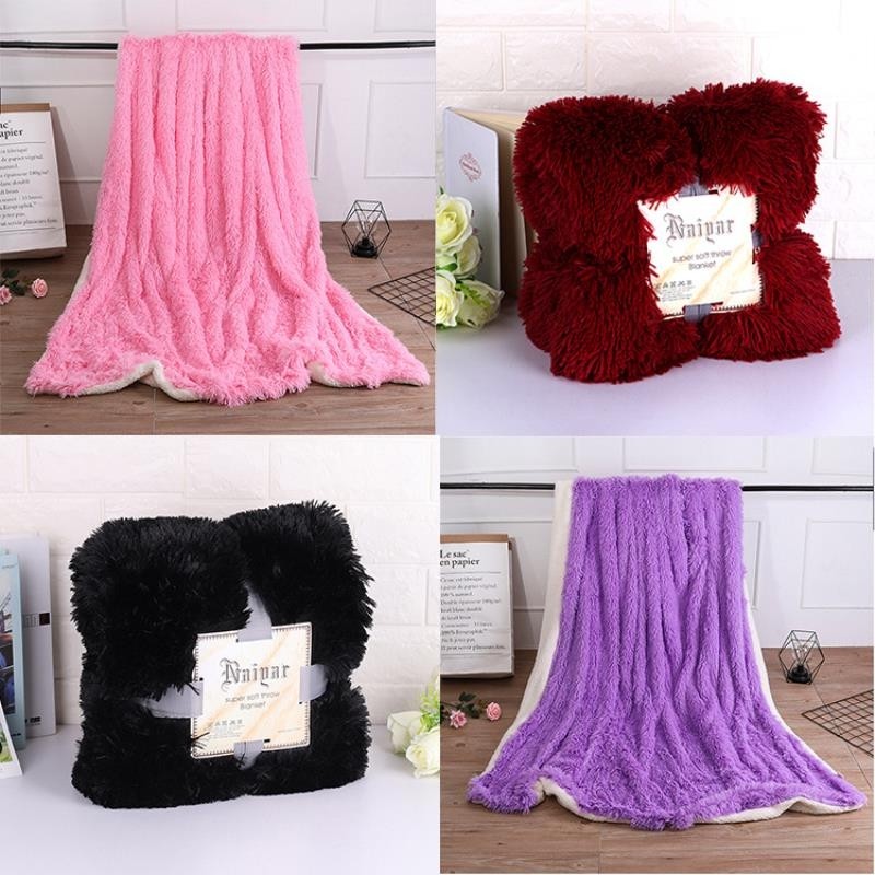 高端加厚毯子双面绒毛毯冬季羊羔绒毯长毛绒毯PV绒礼品毯一件代发