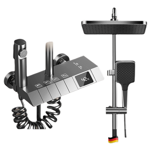 淋浴花洒套装家用恒温沐浴卫浴增压洗澡卫生间浴室钢琴键冷热五金