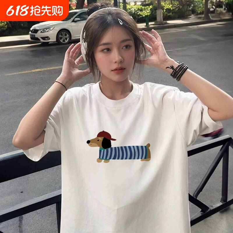 T恤宽松时尚印花短袖t恤男女情侣夏季休闲上衣黑色纯白白色0423