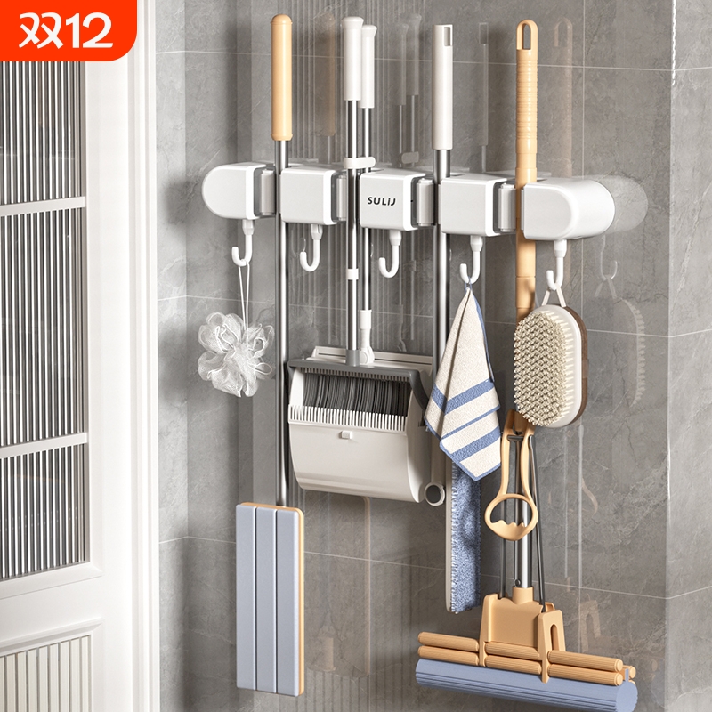 拖把壁挂夹免打孔卫生间收纳神器