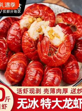 液氮龙虾尾特大号无冰鲜活冷冻生鲜新鲜虾球批发商用水产衣小龙虾