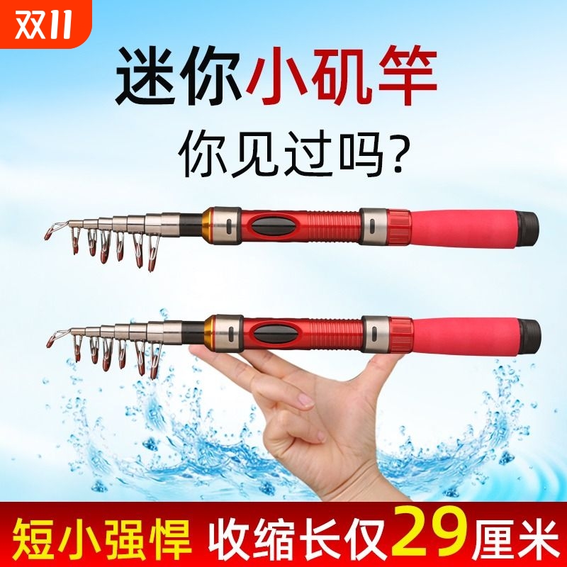 迷你小海竿超短节钓鱼竿套装