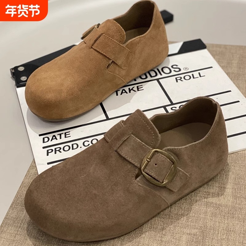 热风圈全包勃肯鞋女2025新款春秋博肯鞋平底单鞋一脚蹬孕妇软面软,女鞋,勃肯鞋/软木鞋,淘宝优惠券,粉丝福利购,淘宝优惠卷