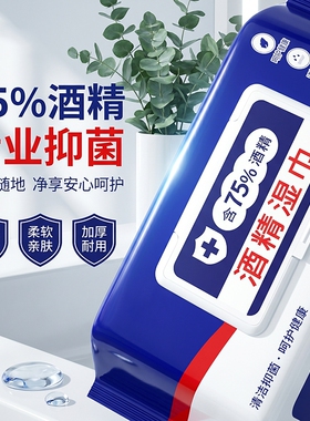 家用含75度婴儿消毒酒精湿巾卫生杀菌专用湿纸巾大包手清洁亲肤