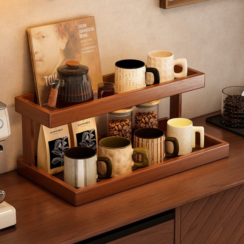 桌面杯架餐桌上亚克力多层水杯置物架餐边柜台面咖啡杯收纳展示架