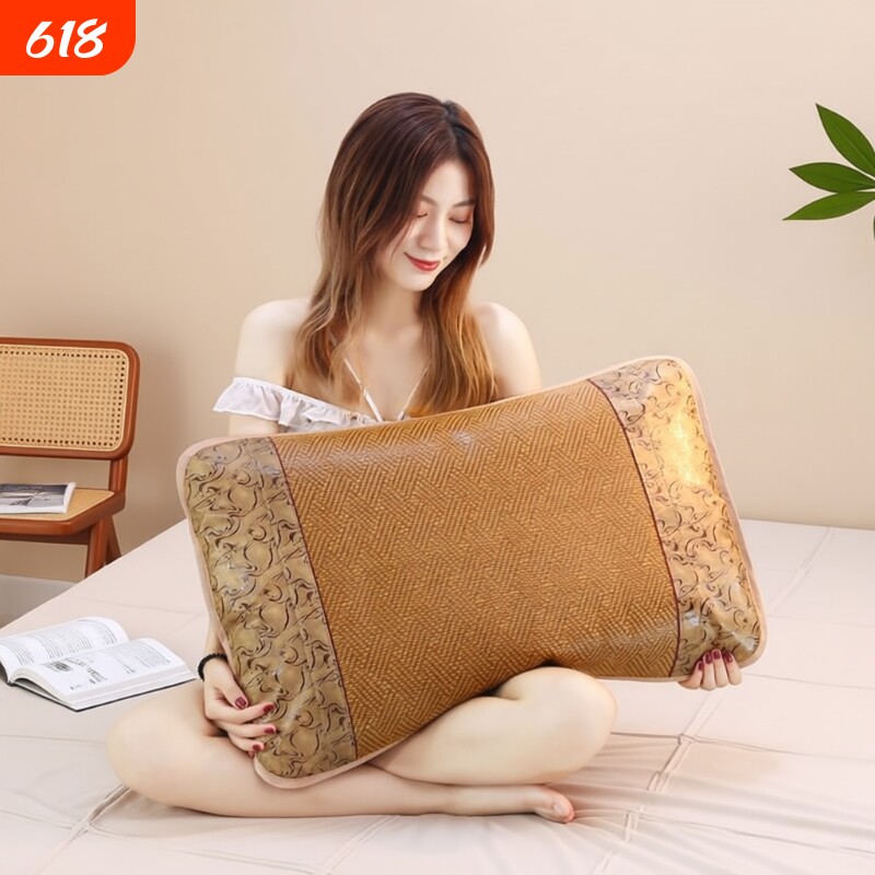夏季凉席枕套枕头套信封式藤席枕芯套子学生单人成人枕席片藤枕套