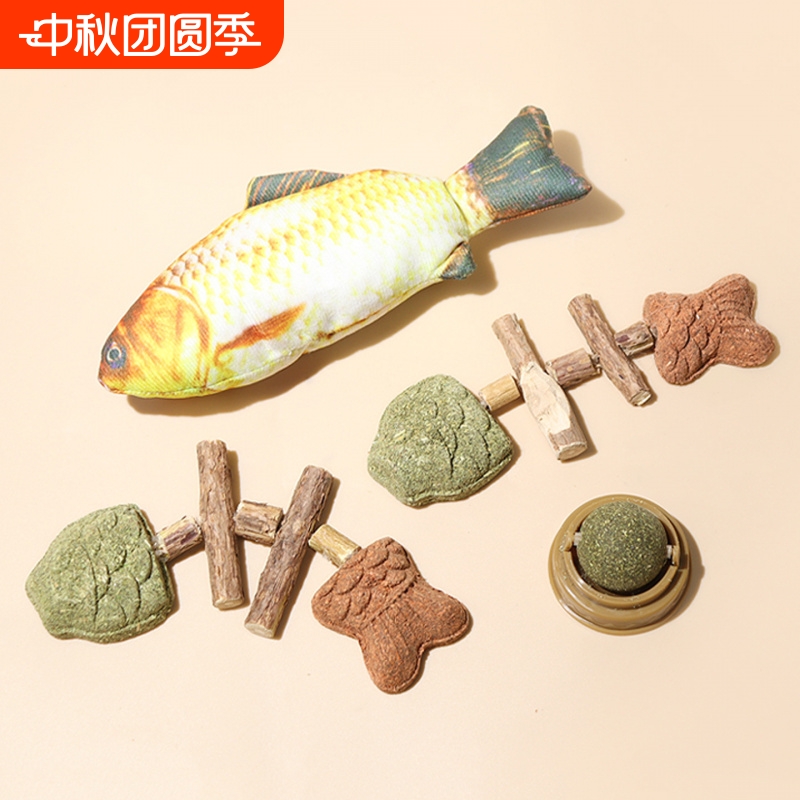 宠物玩具/鱼A1pf0-仿真鱼逗猫自嗨解闷猫薄荷逗猫棒抱枕猫玩具
