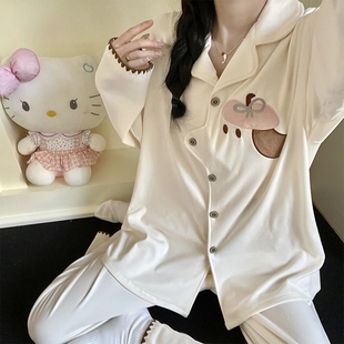少女生休闲开衫 2025新德绒睡衣女秋冬季 大码 ins卡通长袖 家居服 款