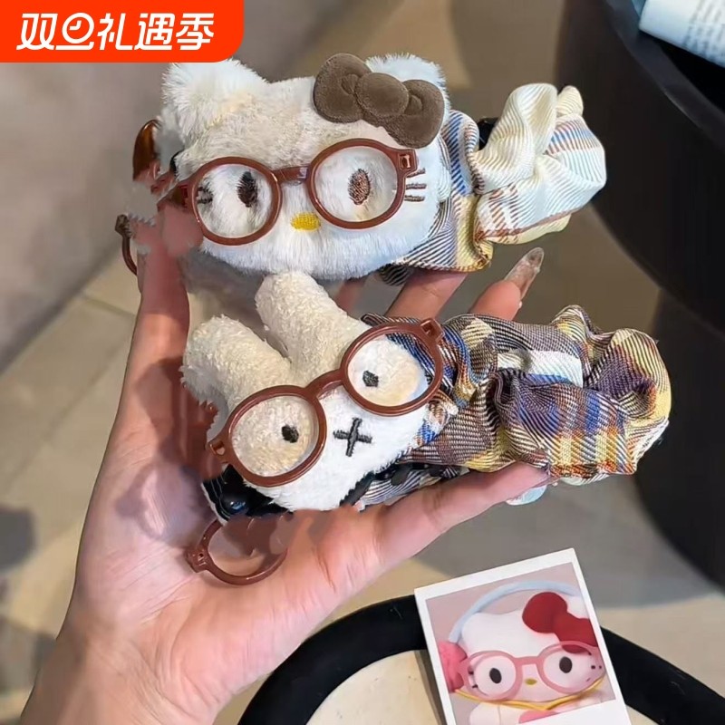 可爱卡通大号kt猫巨显发量香蕉夹后脑勺盘发少女发饰马尾夹米菲兔