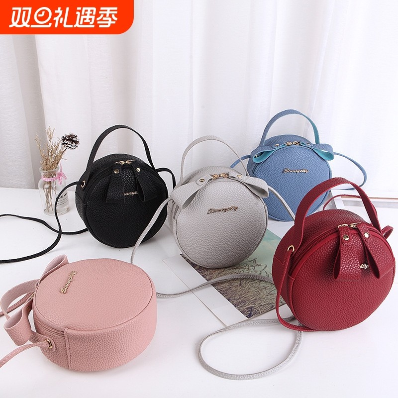 荔枝纹小圆包单肩斜跨包2025东南亚小包小清新手提女包